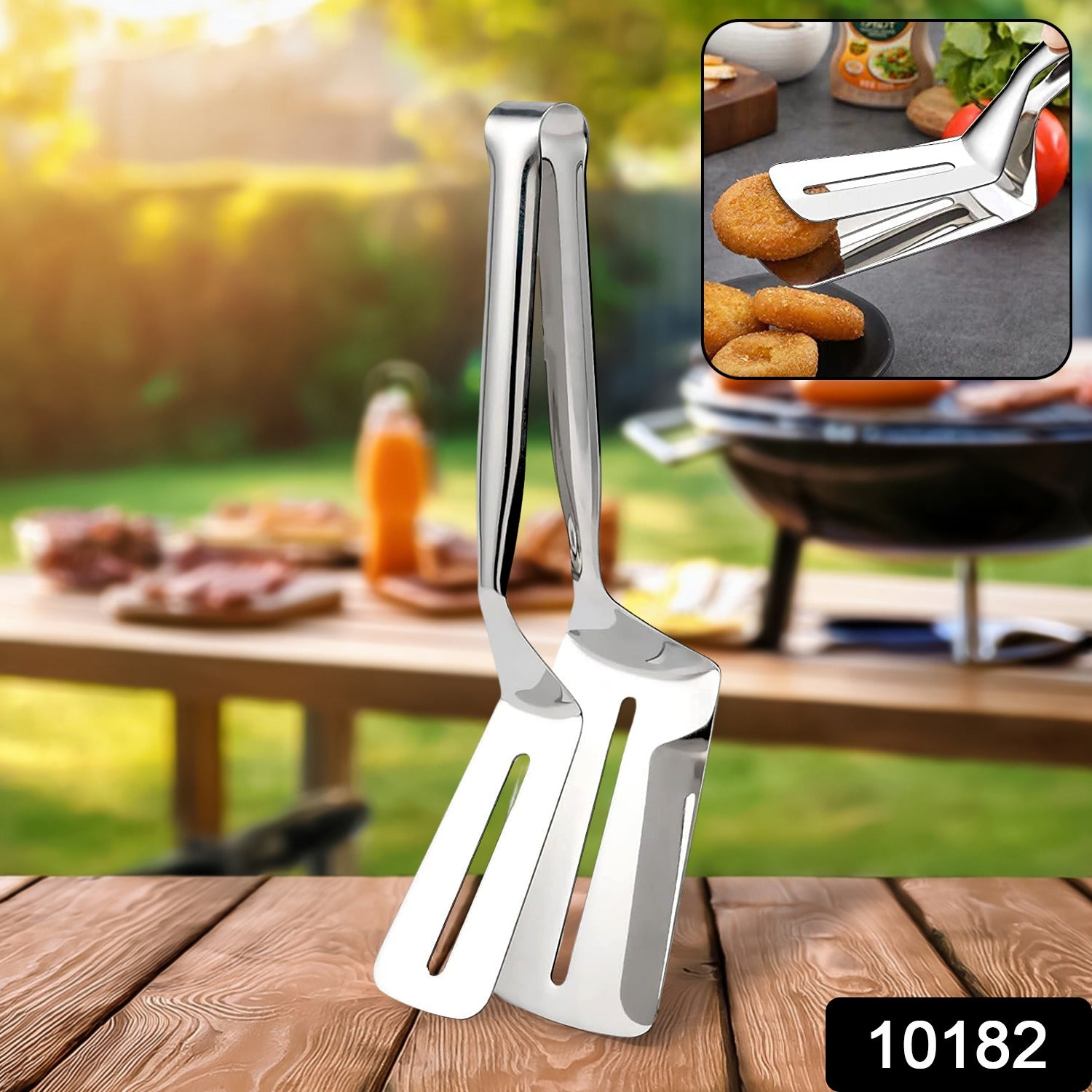 Stainless Steel Cooking Tong - Multifunctional Slotted Fish Double-sided Spatula (1 Pc 23 Cm) Stainless Steel Cooking Tong - Multifunctional Slotted Fish Double-sided Spatula (1 Pc 23 Cm)